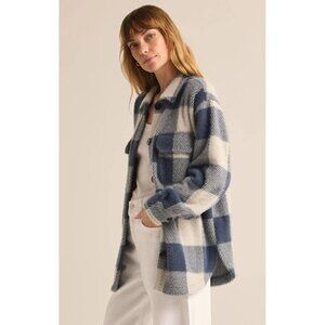 Z Supply Blue and Cream Plaid Tucker Jacket